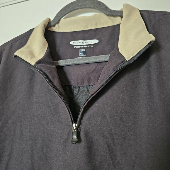 NWOT Pebble Beach golf performance  black gorpcore pullover 1/4 zip Size L - Picture 4 of 11